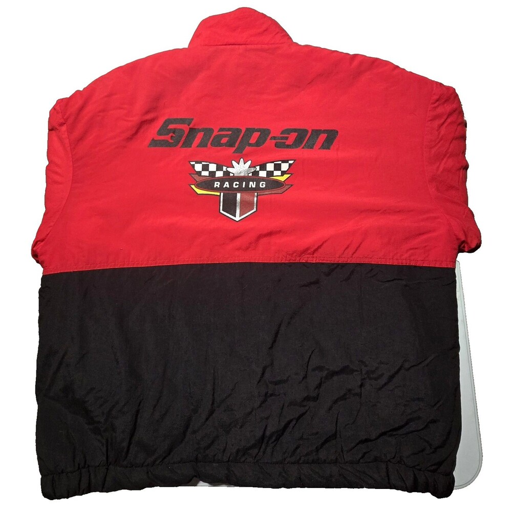 VTG Swingster Snap-On Racing Jacket Mechanic Track XL Quilted Full Zip Red Black